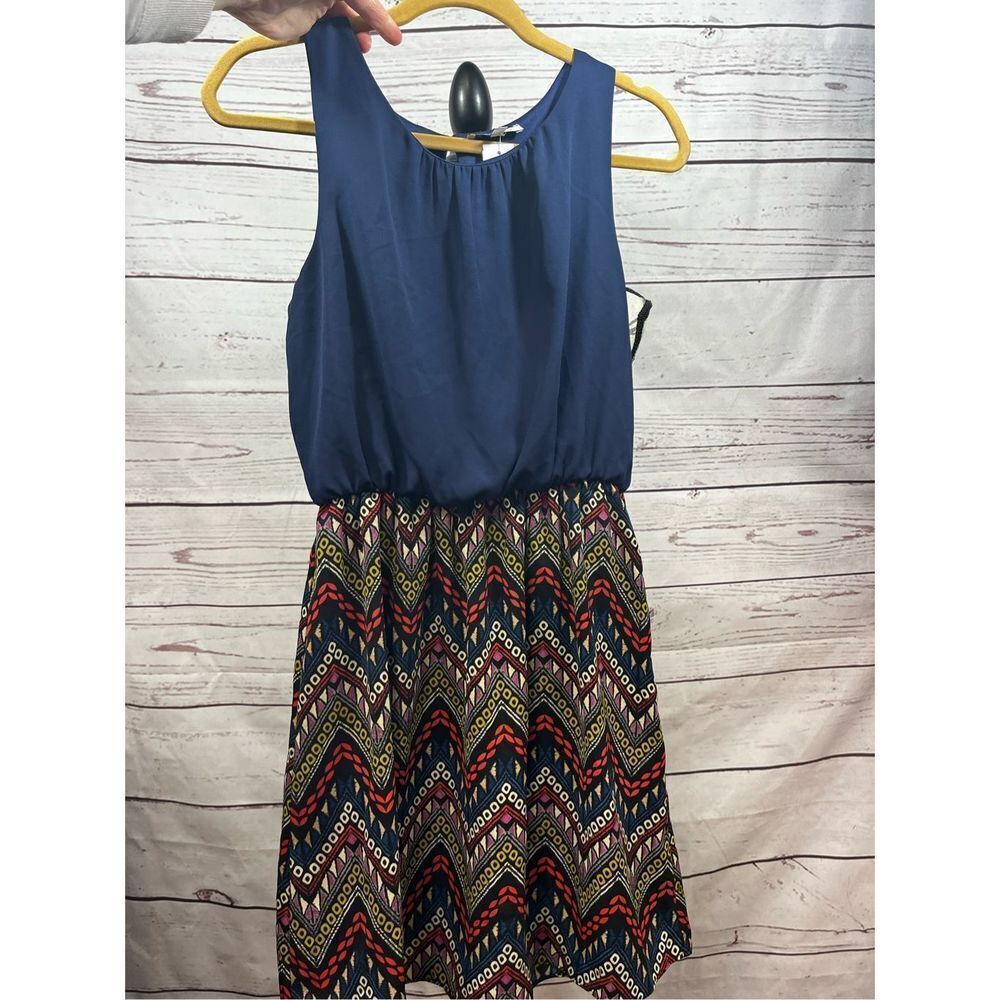 Moa Moa medium dress, blue on top and multicolored on bottom - 2664